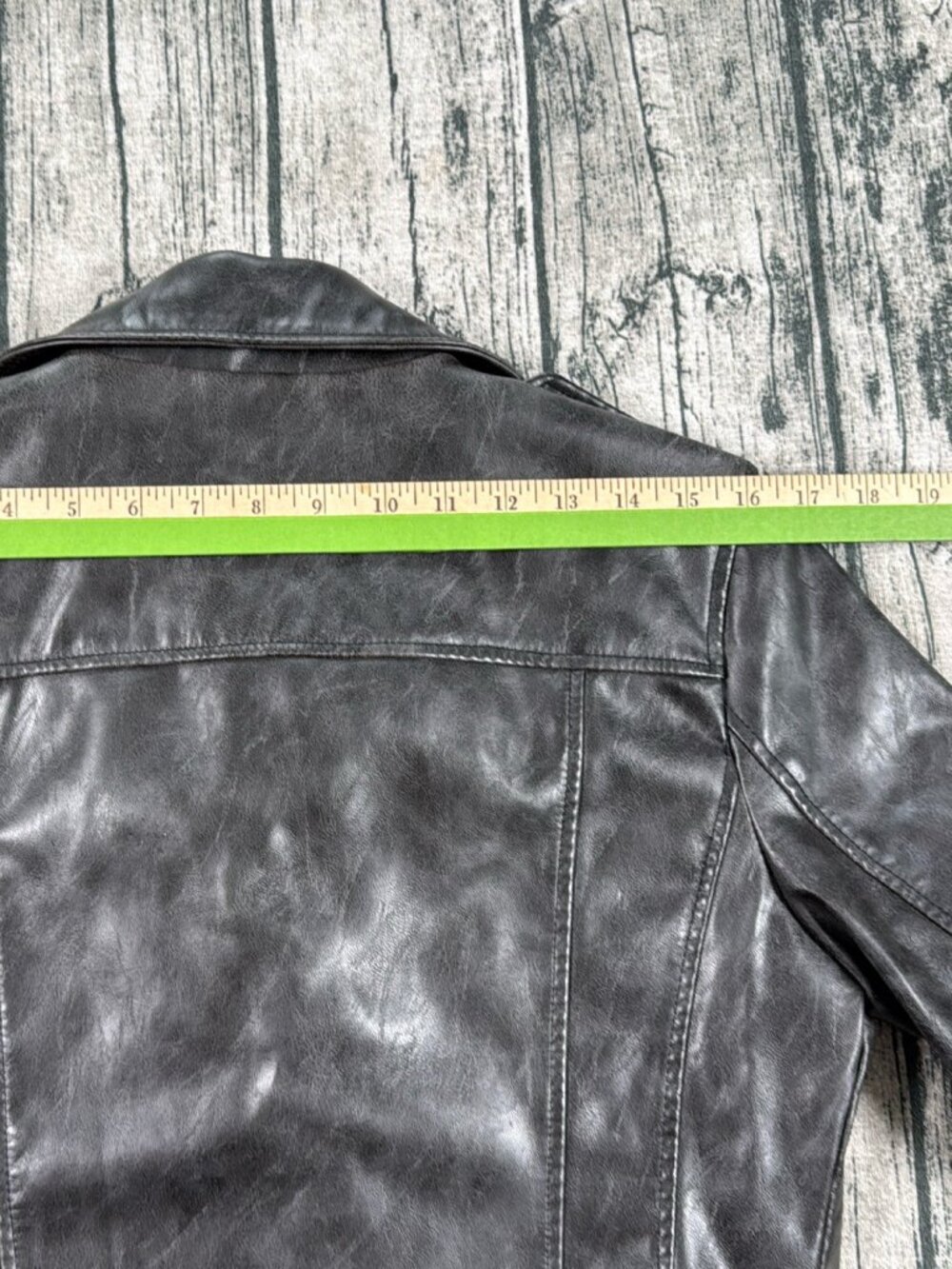 7 For All Mankind Faux Leather Moto Biker Jacket Women's M Black - Picture 11 of 11